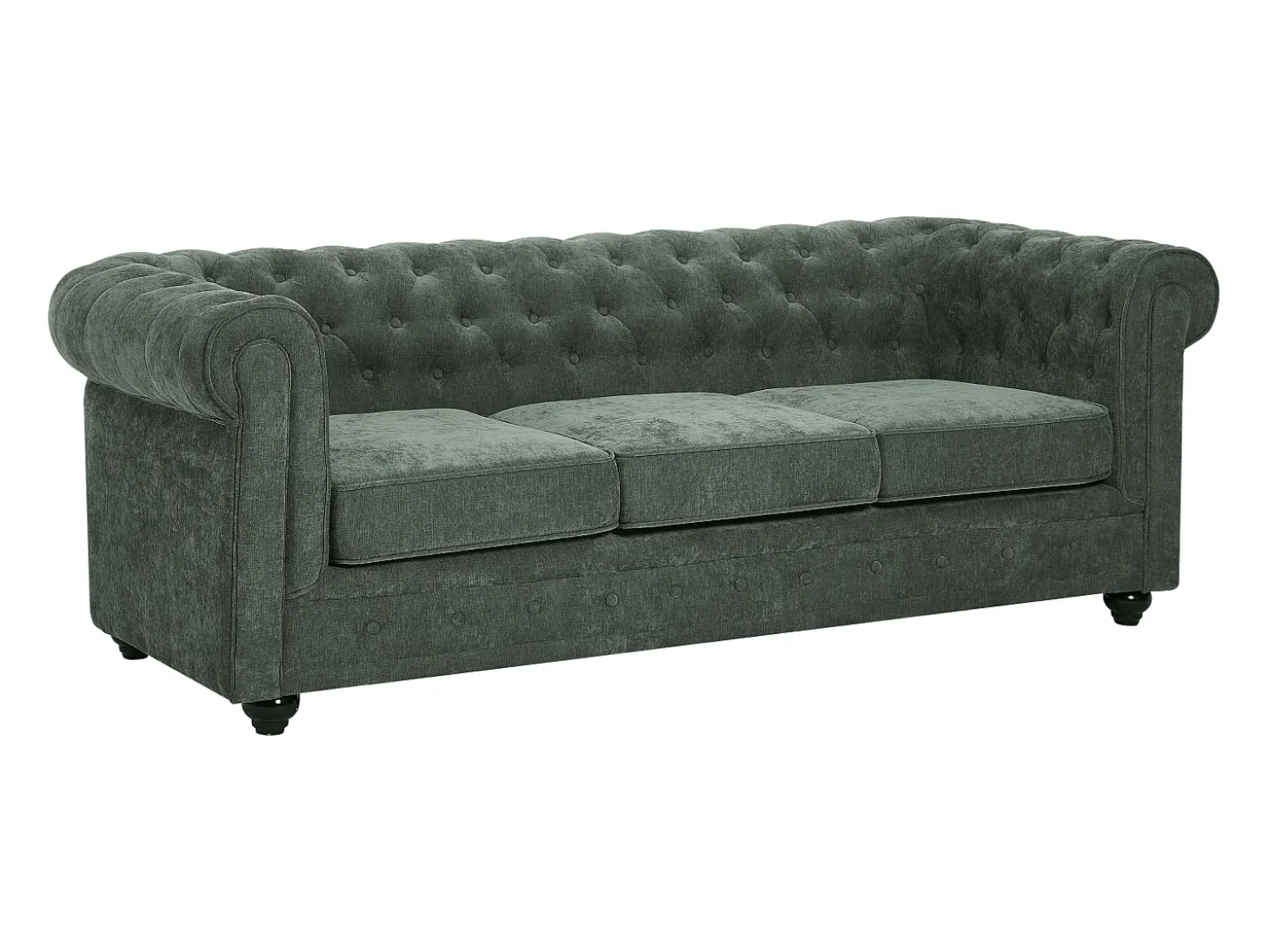 Sofá de 3 lugares em tecido cor verde CHESTERFIELD