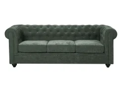 Sofá de 3 lugares em tecido cor verde CHESTERFIELD