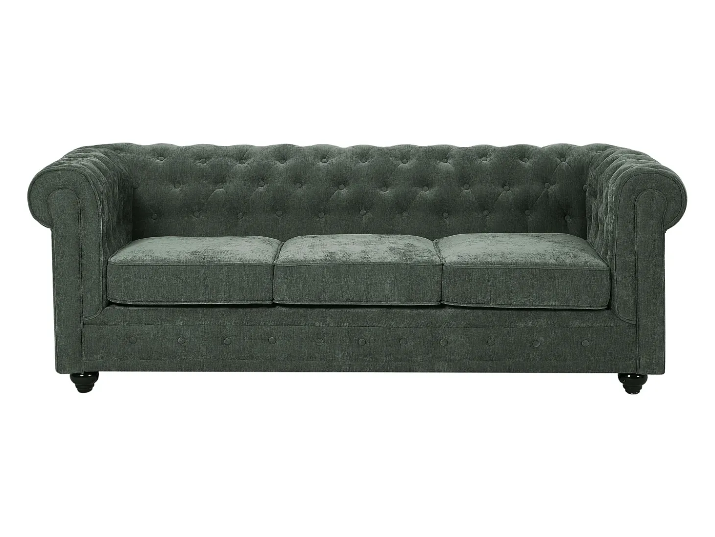 Sofá de 3 lugares em tecido cor verde CHESTERFIELD