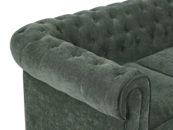 Sofá de 2 lugares em tecido de cor verde CHESTERFIELD