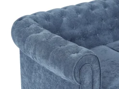 Sofá de 2 lugares em tecido cor azul CHESTERFIELD