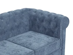 Sofá de 2 lugares em tecido cor azul CHESTERFIELD