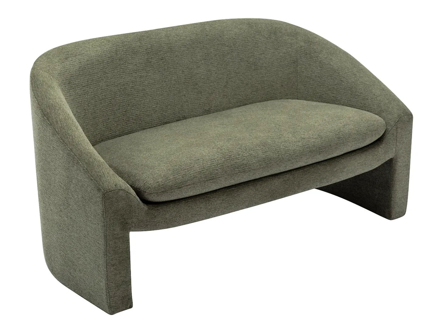 Sofá de 2 lugares em tecido cor verde estilo design OSSANA