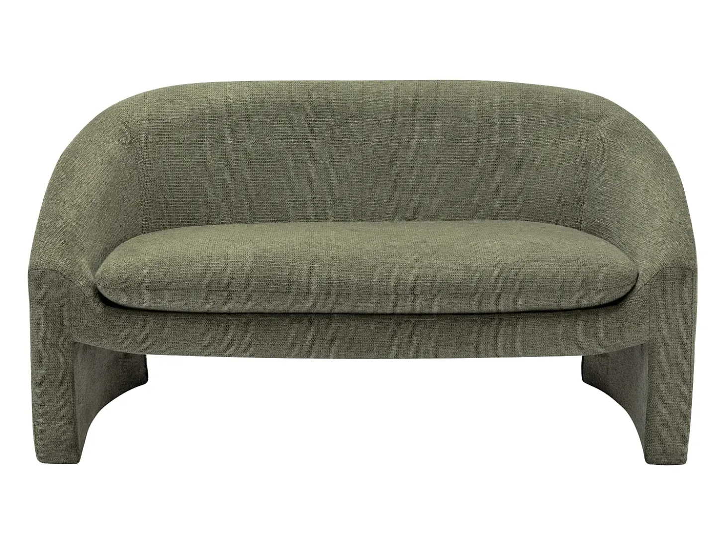 Sofá de 2 lugares em tecido cor verde estilo design OSSANA