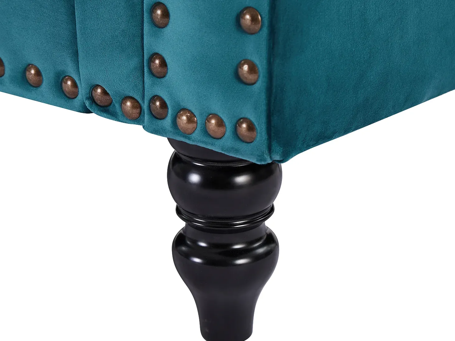 Sofá de 2 lugares em veludo azul-esverdeado estilo charme TURNER