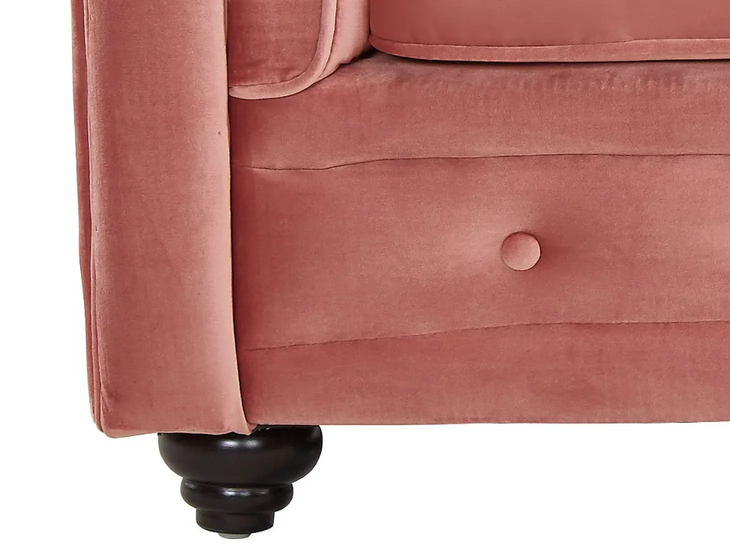 Sofá de 3 lugares em veludo rosa pastel CHESTERFIELD