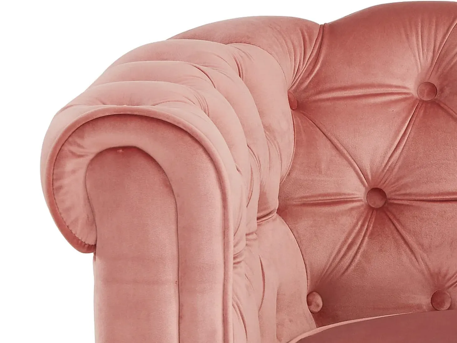 Sofá de 3 lugares em veludo rosa pastel CHESTERFIELD