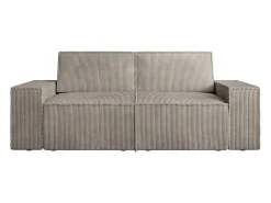 Sofá de 3 lugares em veludo cotelê taupe conforto AMELIA