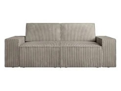 Sofá de 2 lugares em veludo cotelê taupe conforto AMELIA