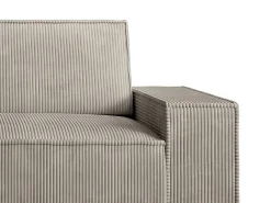 Sofá de 2 lugares em veludo cotelê taupe conforto AMELIA