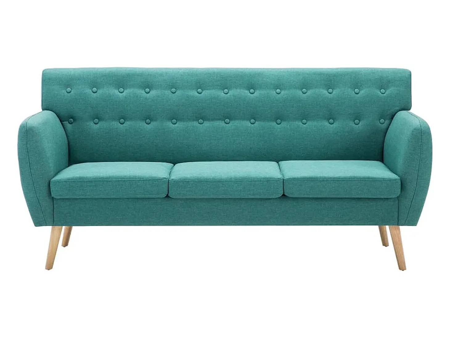 Sofá de 3 lugares estofos de tecido 172x70x82 cm verde PT847030