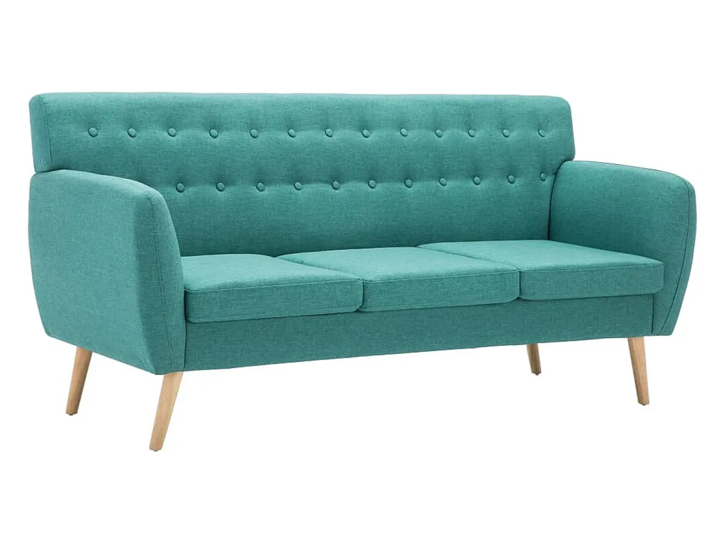 Sofá de 3 lugares estofos de tecido 172x70x82 cm verde PT847030