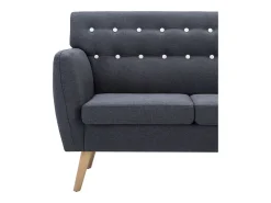 Sofá de 3 lugares estofos de tecido 172x70x82cm cinzento escuro