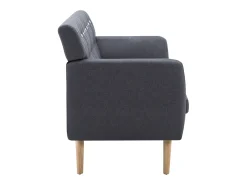 Sofá de 3 lugares estofos de tecido 172x70x82cm cinzento escuro