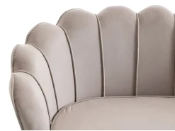 Sofá de 2 lugares forma concha veludo castanho taupe DANDELION