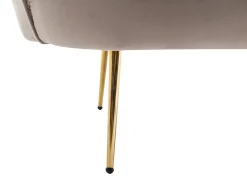Sofá de 2 lugares forma concha veludo castanho taupe DANDELION
