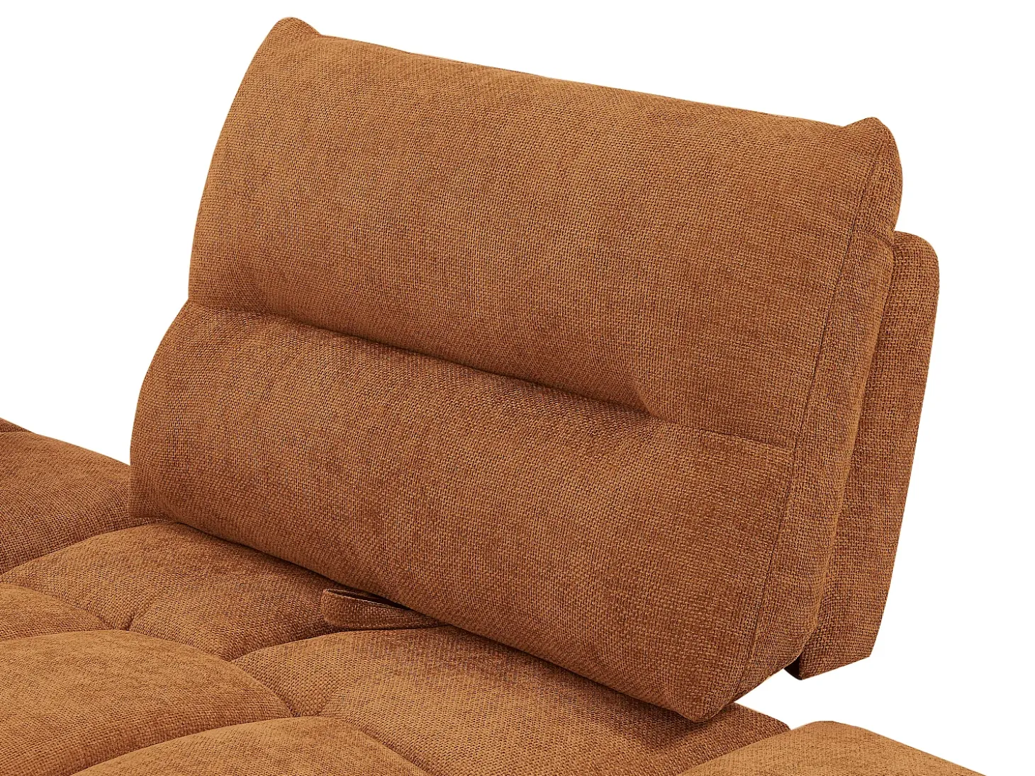 Sofá de 2 lugares função avança-recua em tecido texturizado terracota APOLIU