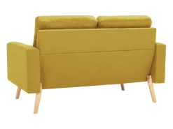 Sofá de 2 lugares para sala de estar sala de TV decoração de interiores tecido amarelo 02_0020011