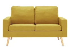 Sofá de 2 lugares para sala de estar sala de TV decoração de interiores tecido amarelo 02_0020011