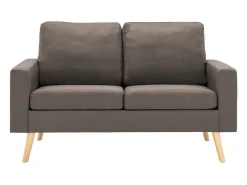 Sofá de 2 lugares para sala de estar sala de TV decoração de interiores tecido bege 02_0019447