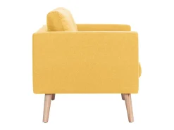 Sofá de 2 lugares para sala de estar decoração de interiores tecido amarelo 02_0018964