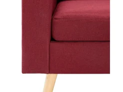 Sofá de 2 lugares para sala de estar sala de TV decoração de interiores tecido vermelho borgonha 02_0020600