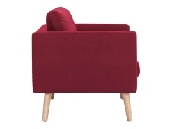 Sofá de 2 lugares para sala de estar sala de TV decoração de interiores tecido vermelho borgonha 02_0018928