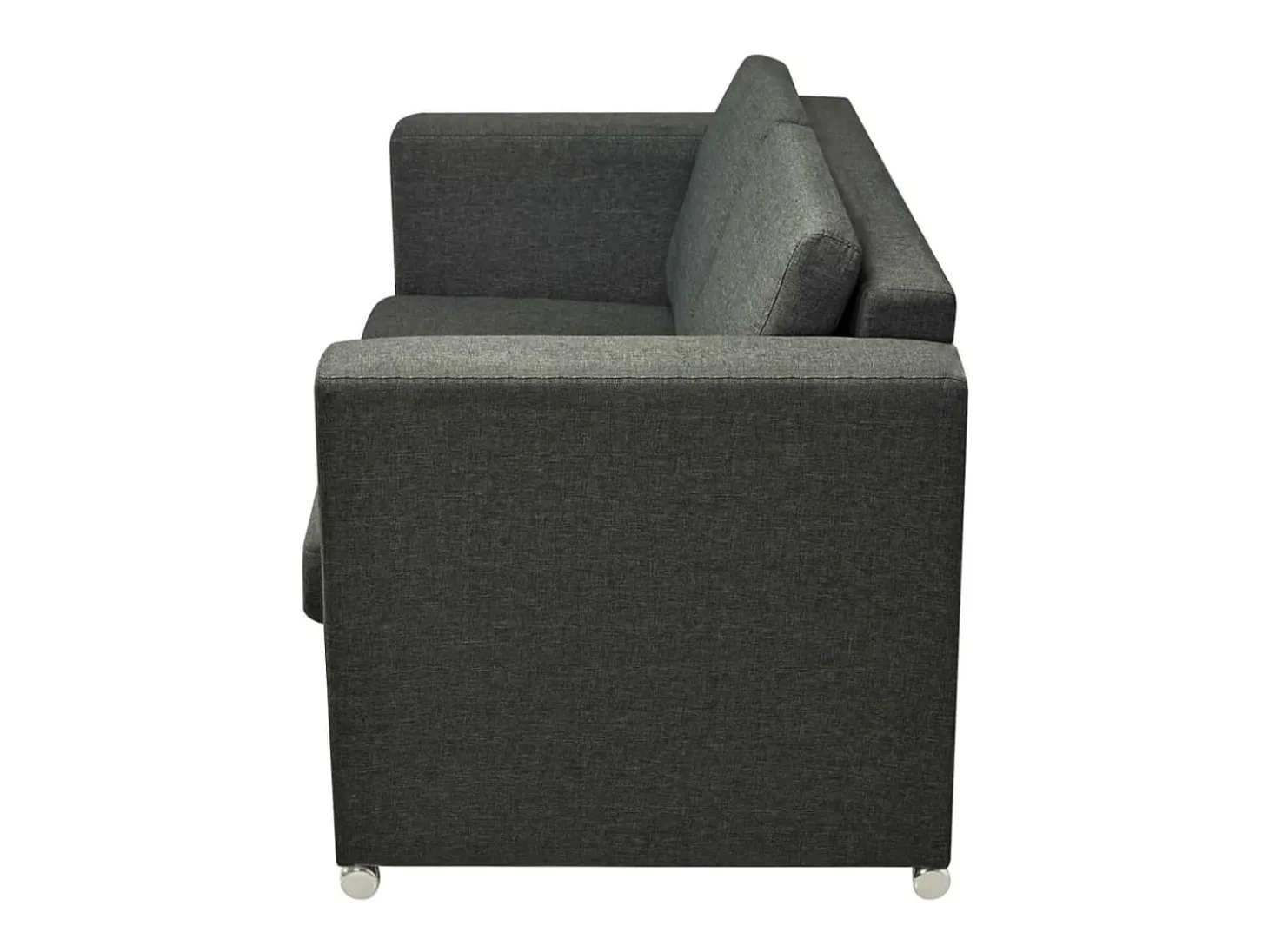 Sofá de 2 lugares para sala de estar decoração de interiores tecido cinza escuro 02_0020062