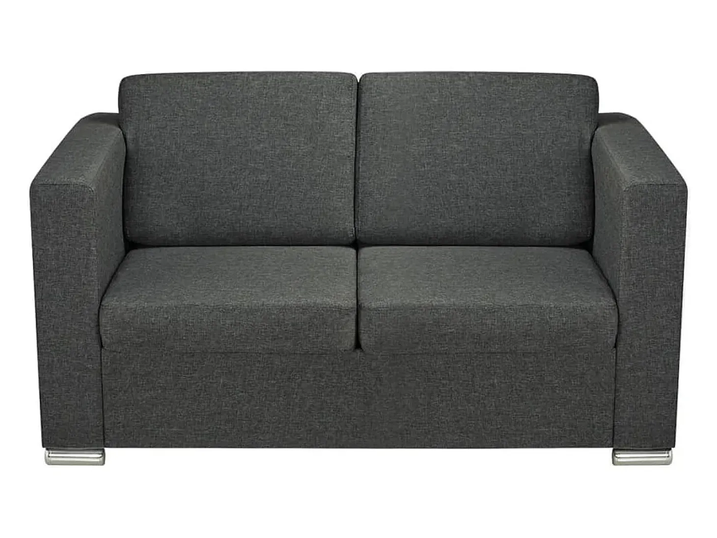Sofá de 2 lugares para sala de estar decoração de interiores tecido cinza escuro 02_0020062