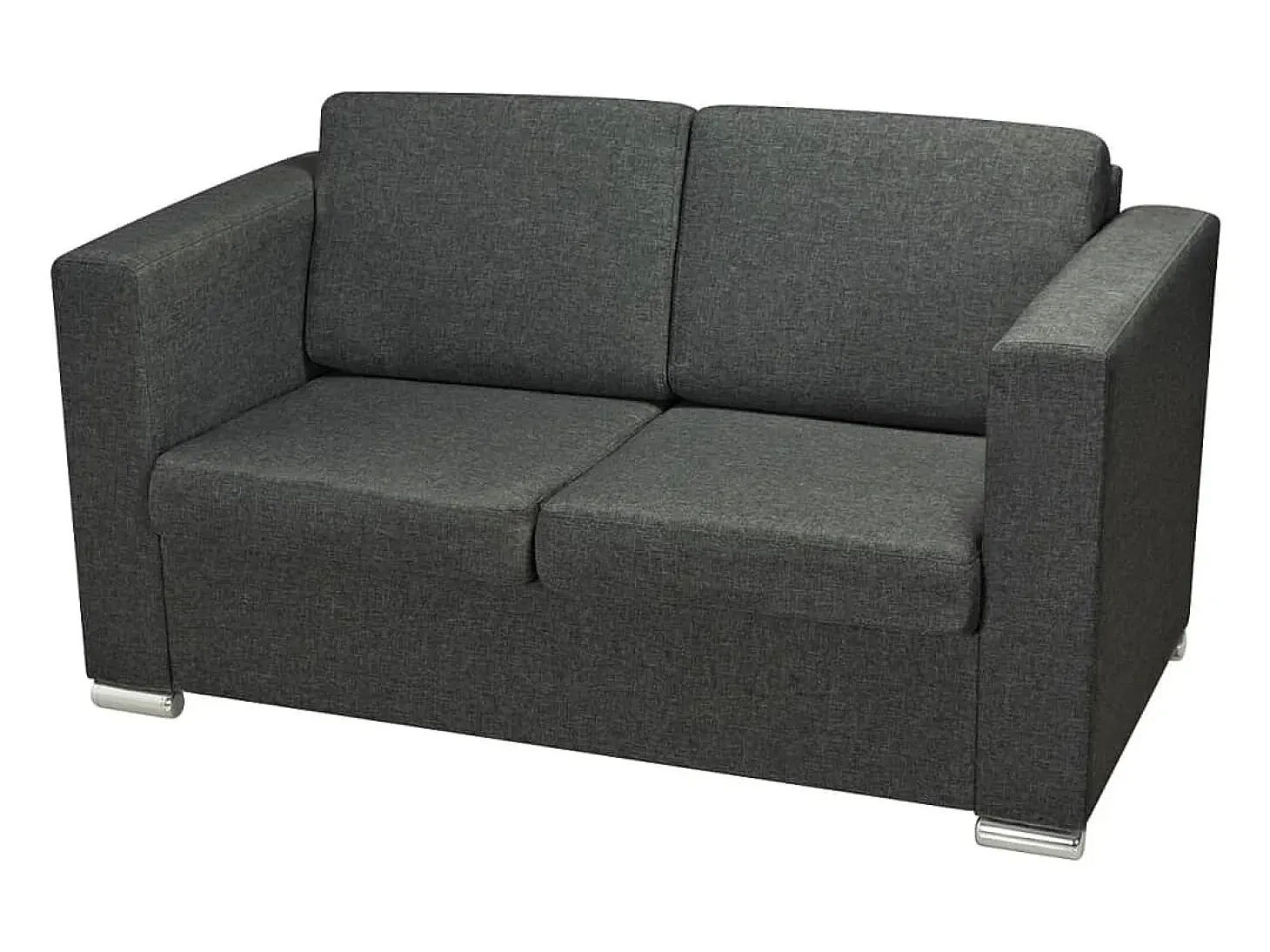 Sofá de 2 lugares para sala de estar decoração de interiores tecido cinza escuro 02_0020062