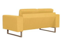 Sofá de 2 lugares para sala de estar sala de TV decoração de interiores tecido amarelo 02_0020779