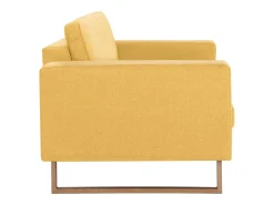 Sofá de 2 lugares para sala de estar sala de TV decoração de interiores tecido amarelo 02_0020779