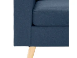 Sofá de 2 lugares para sala de estar sala de TV decoração de interiores tecido azul 02_0019448