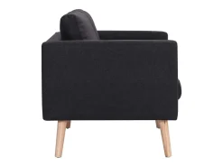 Sofá de 2 lugares para sala de estar sala de visitas ou decoração de interiores 116 x 70 x 73 cm tecido preto 02_0019541