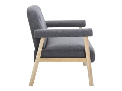Sofá de 2 lugares para sala de estar decoração de interiores tecido cinza escuro 02_0020063
