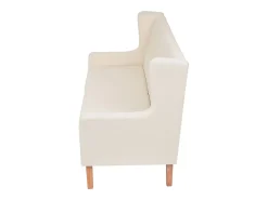 Sofá de 2 lugares para sala de estar sala de TV decoração de interiores tecido branco creme 02_0020197