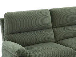 Sofá de 3 lugares relax elétrico veludo cotelê verde LUNANO