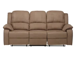Sofá de 3 lugares relax em microfibra Taupe - HERNANI