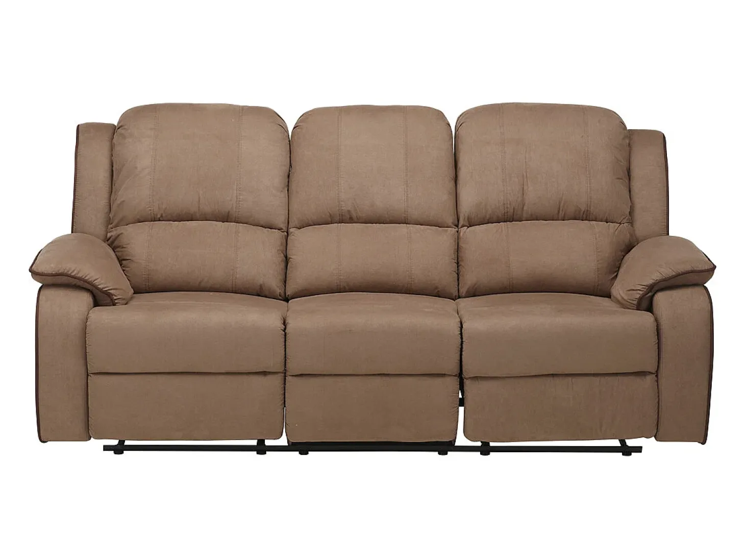 Sofá de 3 lugares relax em microfibra Taupe - HERNANI