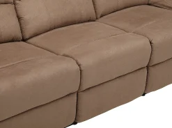 Sofá de 3 lugares relax em microfibra Taupe - HERNANI