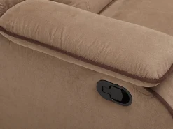 Sofá de 3 lugares relax em microfibra Taupe - HERNANI