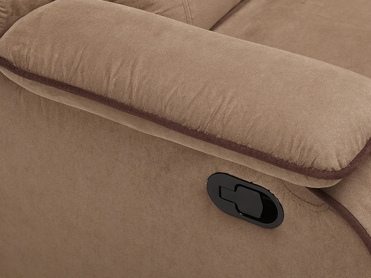 Sofá de 3 lugares relax em microfibra Taupe - HERNANI
