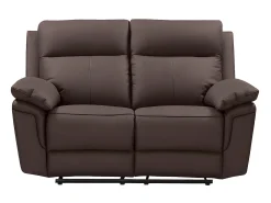 Sofá de 2 lugares relax manual em pele de búfalo Castanho - PAKITA