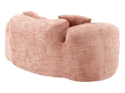 Sofá de 2 lugares rosa - Sofá reto com 2 almofadas e braços - chenille