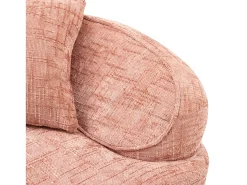 Sofá de 2 lugares rosa - Sofá reto com 2 almofadas e braços - chenille