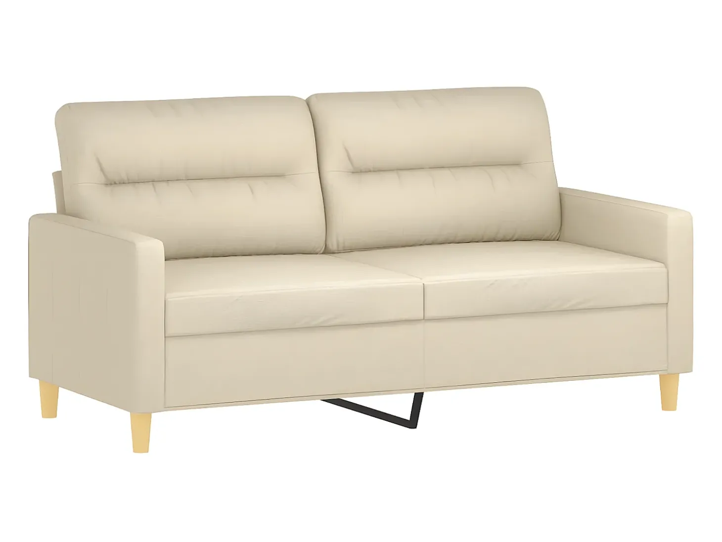 Sofá de 2 lugares tecido 140 cm cor creme PT801821
