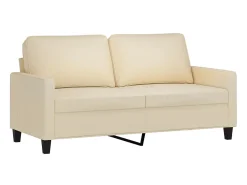 Sofá de 2 lugares tecido 140 cm cor creme PT924115