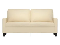 Sofá de 2 lugares tecido 140 cm cor creme PT924115