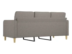 Sofá de 3 lugares tecido 180 cm cinzento-acastanhado PT184787
