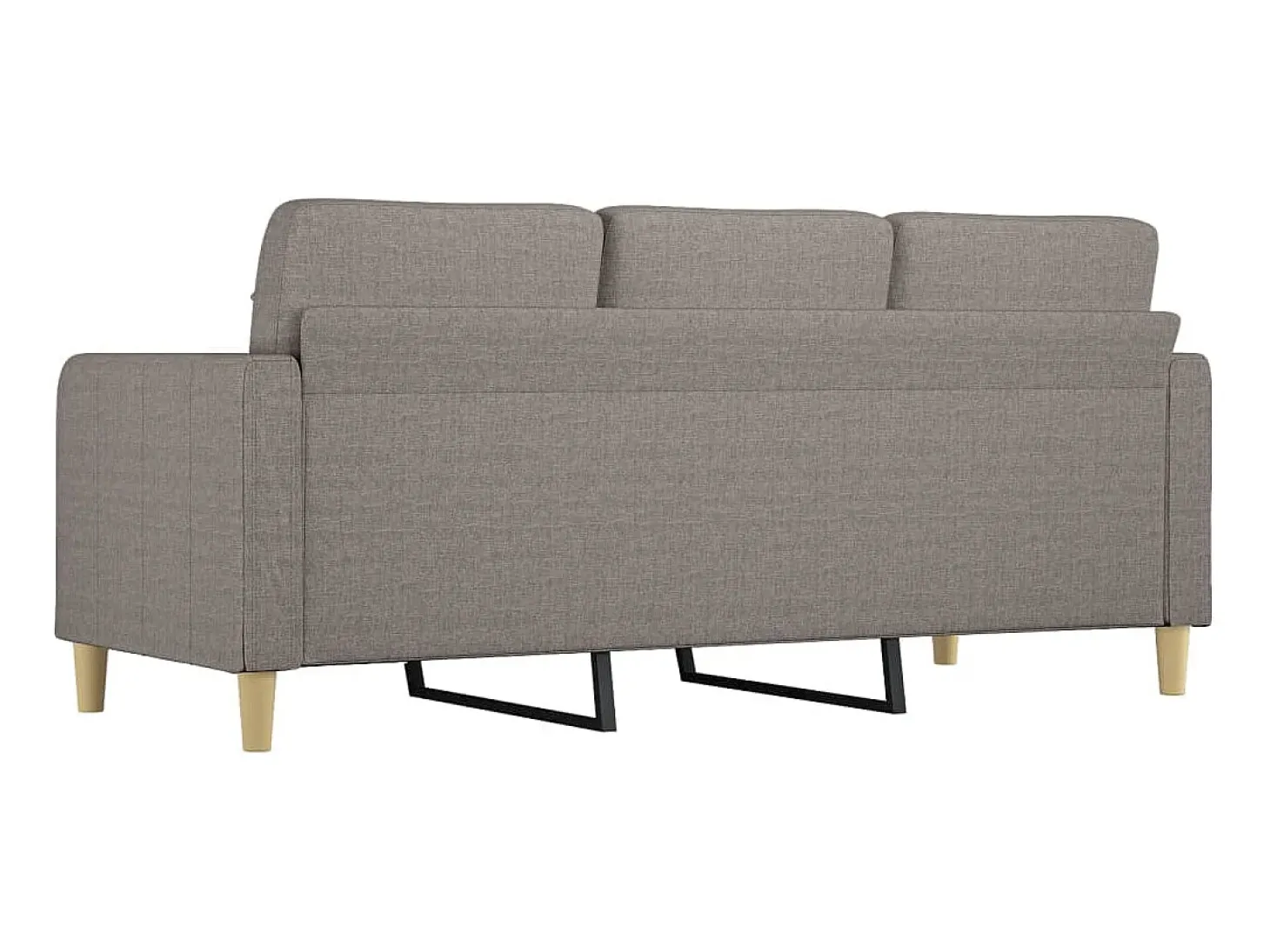 Sofá de 3 lugares tecido 180 cm cinzento-acastanhado PT184787